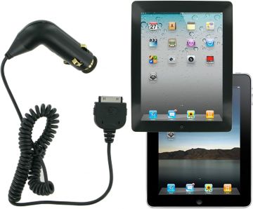 Kit: In Car Charger 30-Pin For Apple iPhone 4s, 4, 3Gs, 3G & iPad 2/3 & iPod