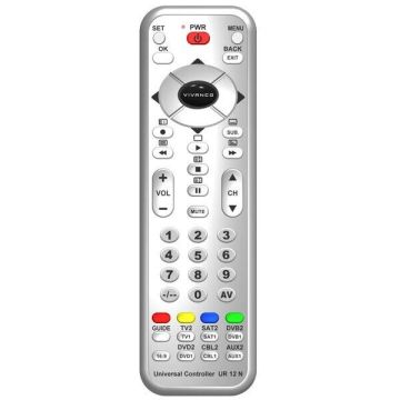 Vivanco Universal 12 in 1 Remote Controller (UR 12 N) Fot TV SAT DVD CD VCR etc.