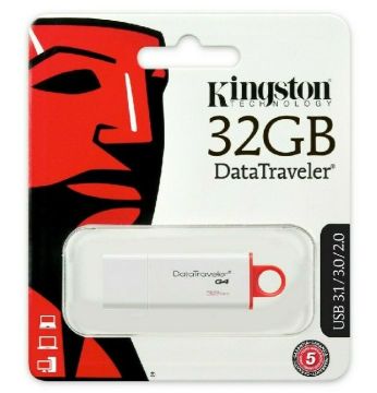Kingston 32 GB DataTraveler USB 3.1/3.0/2.0 Flash Drive (DTIG4/32GB) - White