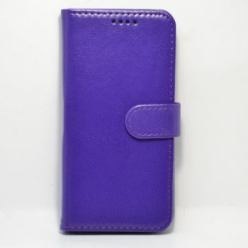 Leather Book Folio Case For Apple iPhone X - Purple