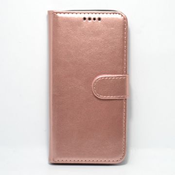 Leather Book Folio Case For Apple iPhone XS Max - Rose Gold